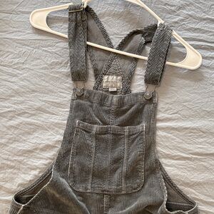 American Eagle Outfitters Corduroy Bib Overalls - Gray